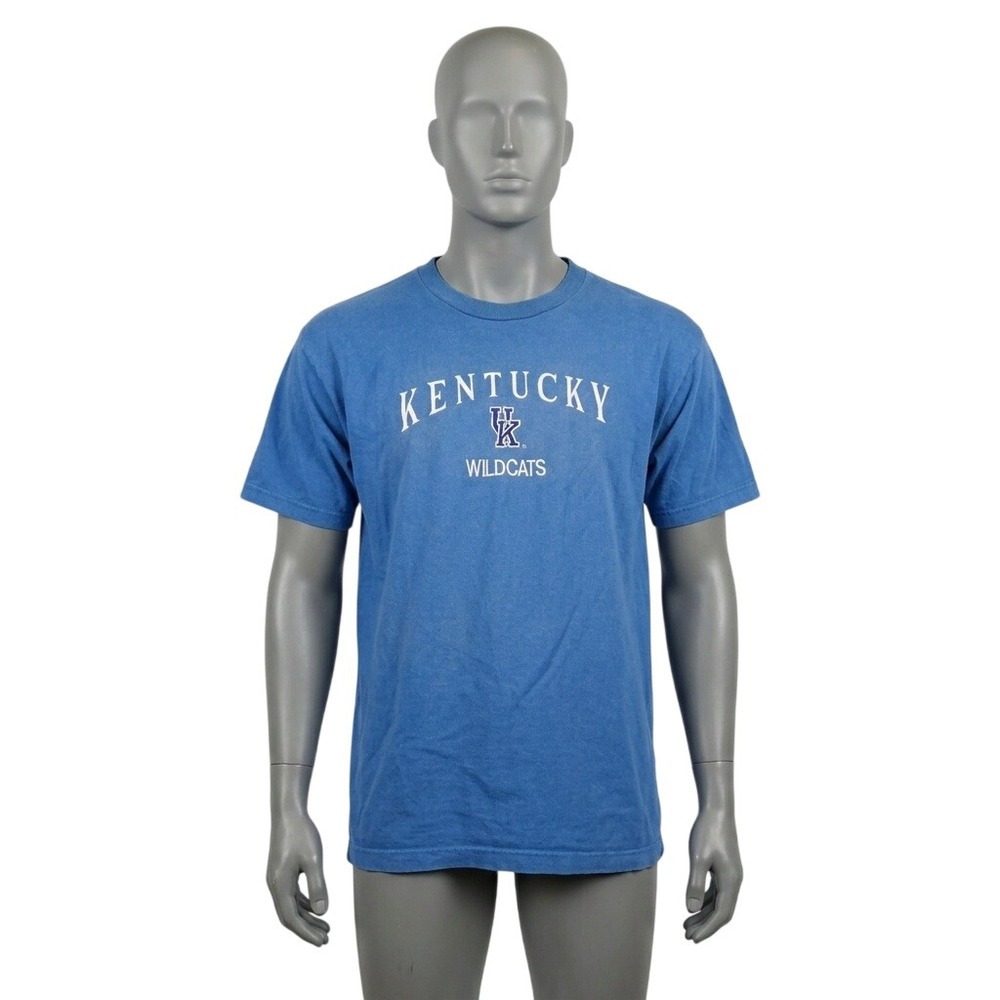 Vintage Kentucky Wildcats UK T-Shirt Mens Large Blue Embroidered Tour Champ Tee